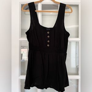 Torrid Black Flocked Button Peplum Cami Top 1